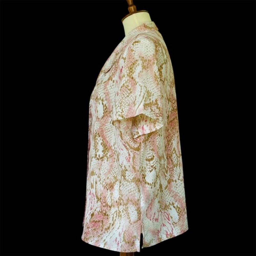 Alfred Dunner Snakeskin Pattern Button Up Top Sz … - image 5